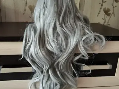 Парик серый с черными корнями