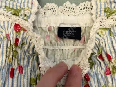 Chocochip Cookie Striped Strawberry Shirring JSK 2008